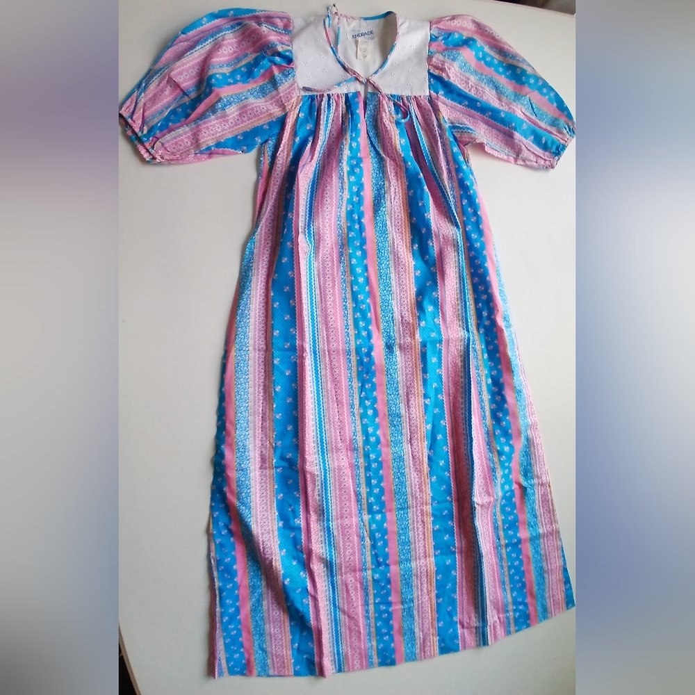 Andrade Resort Vintage Maxi Muumuu Floral Dress